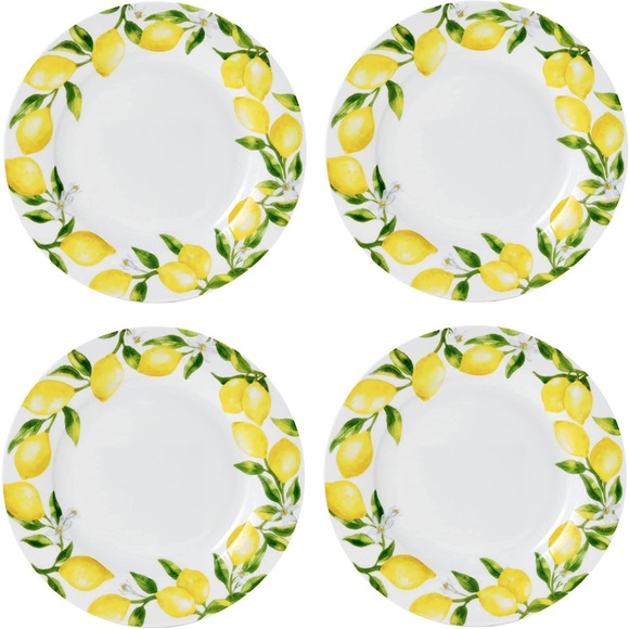 Mikasa Other - Mikasa Lemons 10.5” dinner plates Set of 4 NEW NWT